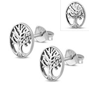 6pairs, Celtic Tree of Life Silver Stud Earrings, ep320